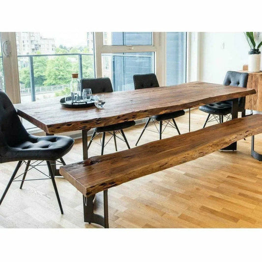 Brown Reclaimed Wood Dining Table Seats 8-Dining Tables-Moe's Home-LOOMLAN