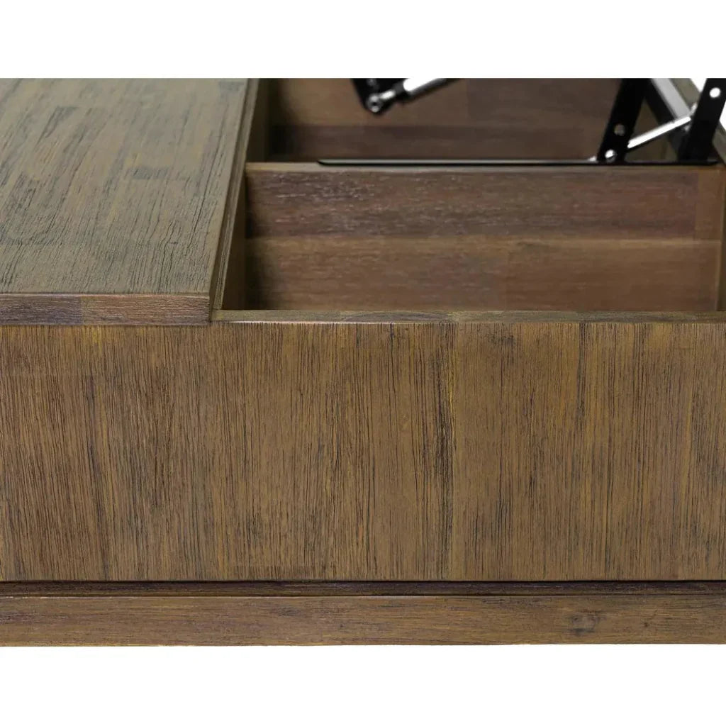 Brown Rectangle Coffee Table Lift & Storage - LOOMLAN - LH Imports - Coffee Tables