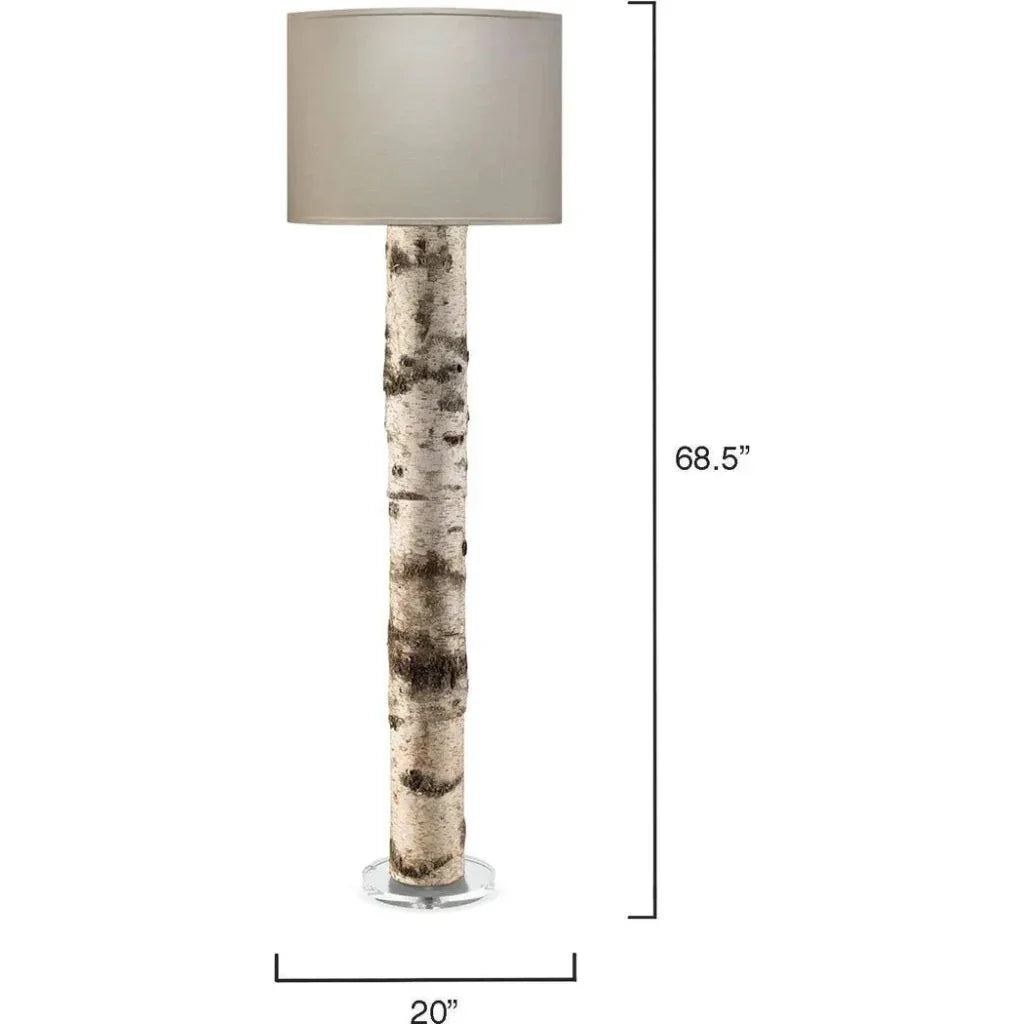Brown Resin Birch Veneer Tree Forrester Floor Lamp-Floor Lamps-Jamie Young-LOOMLAN