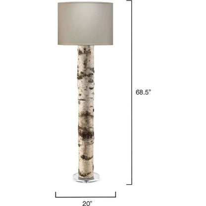 Brown Resin Birch Veneer Tree Forrester Floor Lamp-Floor Lamps-Jamie Young-LOOMLAN