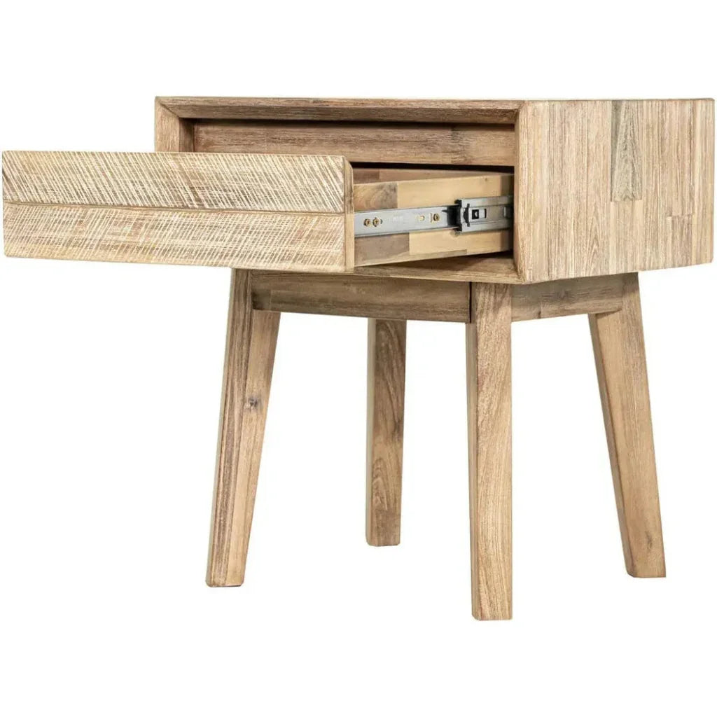 Brown Solid Wood Gia 1 Drawer Nightstand - LOOMLAN - LH Imports - Nightstands
