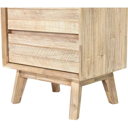 Brown Solid Wood Gia 2 Drawer Nightstand - LOOMLAN - LH Imports - Nightstands