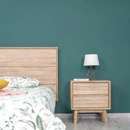 Brown Solid Wood Gia 2 Drawer Nightstand - LOOMLAN - LH Imports - Nightstands