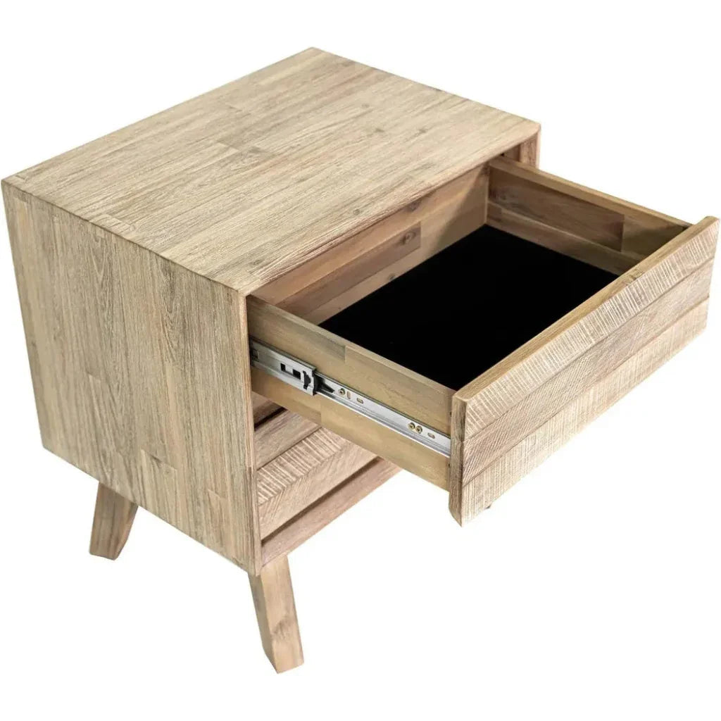 Brown Solid Wood Gia 2 Drawer Nightstand - LOOMLAN - LH Imports - Nightstands