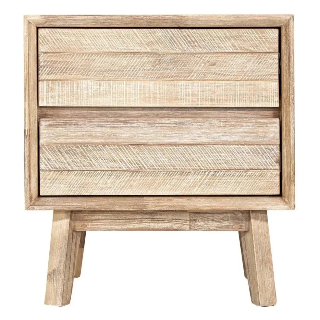 Brown Solid Wood Gia 2 Drawer Nightstand - LOOMLAN - LH Imports - Nightstands