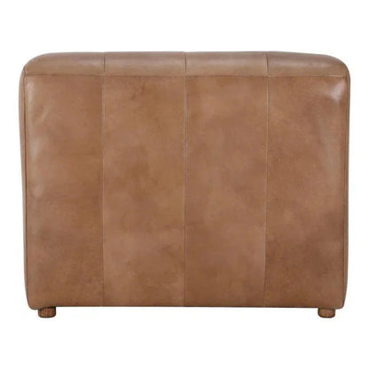 Brown Tan Leather Modular Slipper Chair-Modular Components-Moe's Home-LOOMLAN