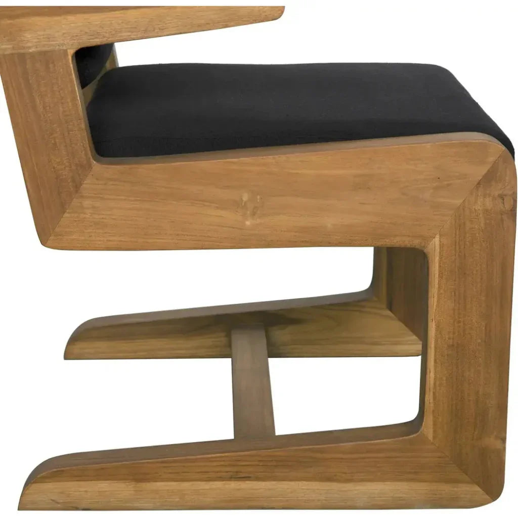 Bruce Teak Wood Arm Chair - LOOMLAN - Noir - Accent Chairs