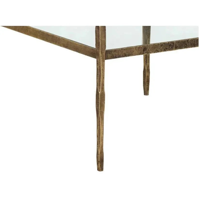 Bruna Desk With Top & Antique Brass Finish-Home Office Desks-SUNPAN-LOOMLAN