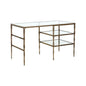 Bruna Desk With Top & Antique Brass Finish-Home Office Desks-SUNPAN-LOOMLAN