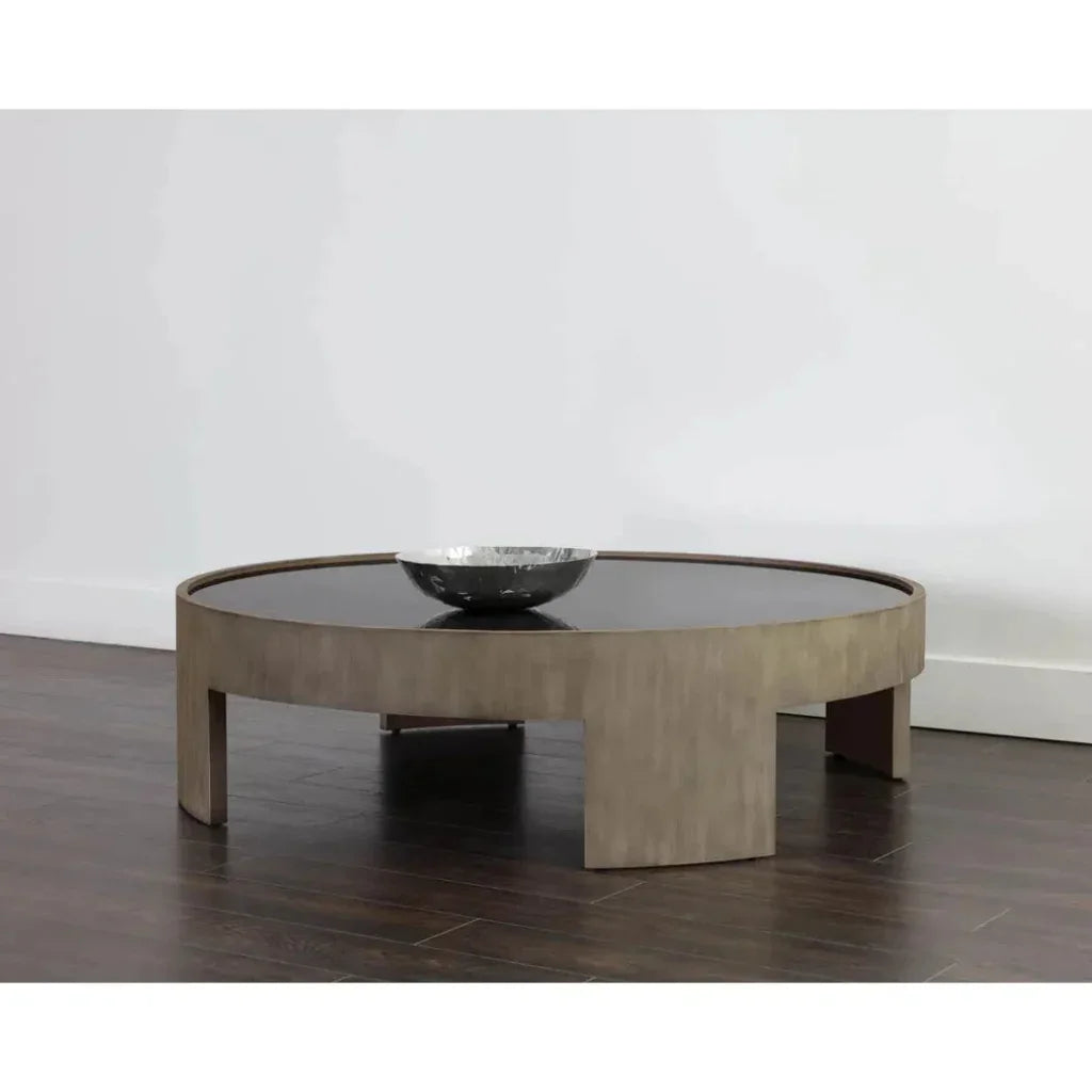 Brunetto Wooden Large Round Coffee Table - LOOMLAN - SUNPAN - Coffee Tables
