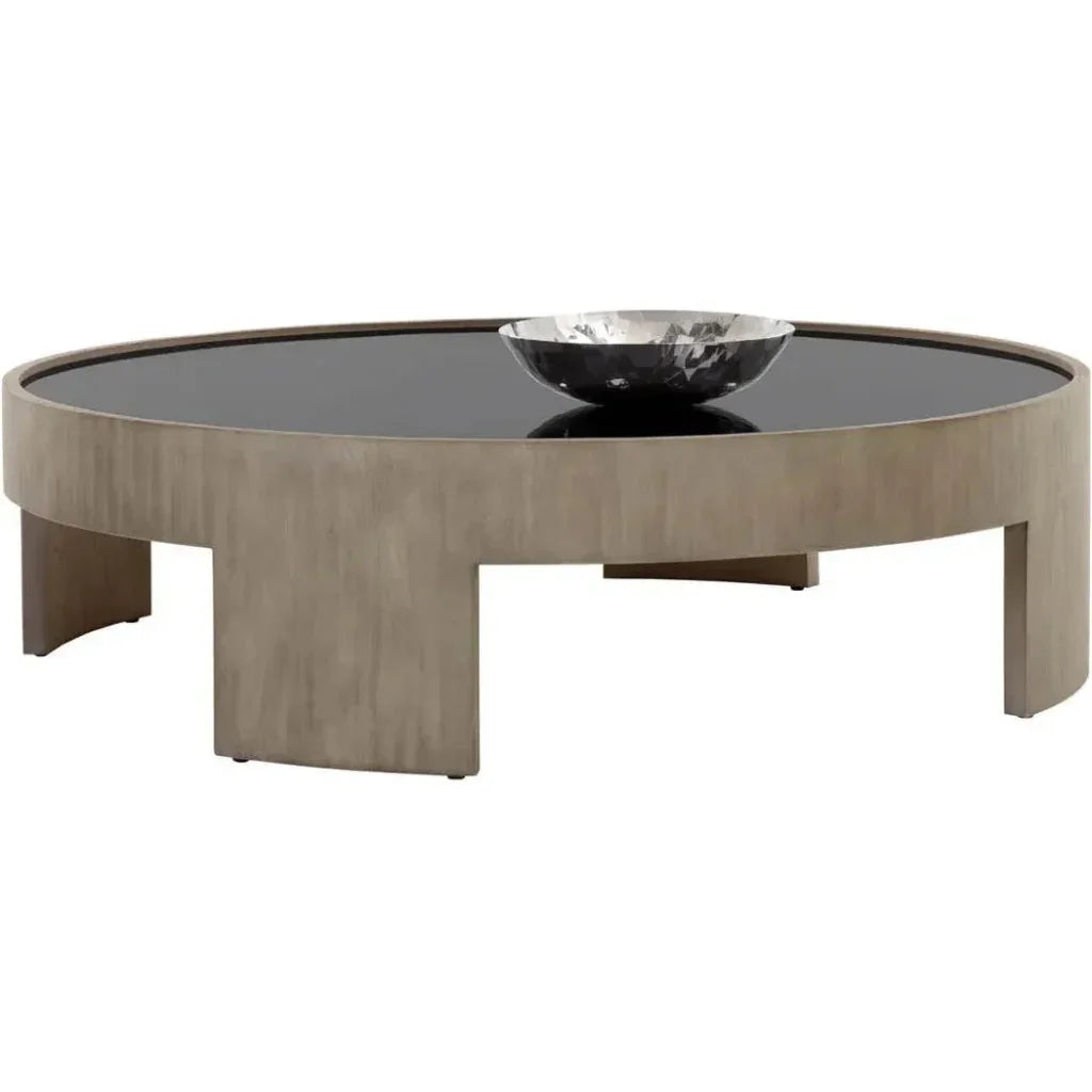Brunetto Wooden Large Round Coffee Table - LOOMLAN - SUNPAN - Coffee Tables