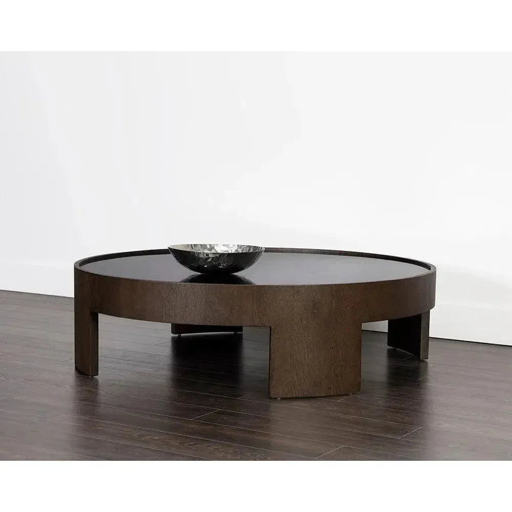 Brunetto Wooden Large Round Coffee Table - LOOMLAN - SUNPAN - Coffee Tables