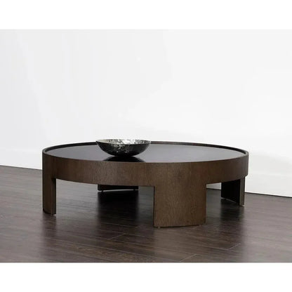 Brunetto Wooden Large Round Coffee Table - LOOMLAN - SUNPAN - Coffee Tables