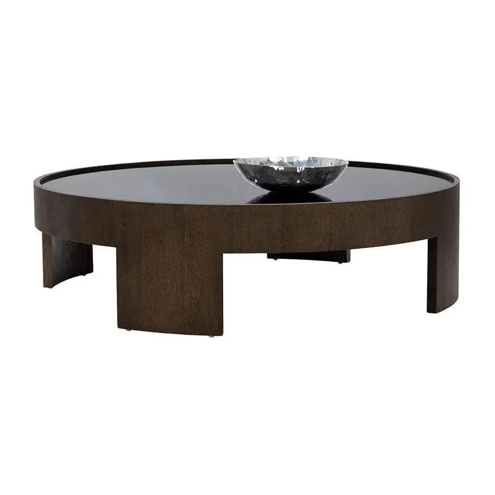 Brunetto Wooden Large Round Coffee Table - LOOMLAN - SUNPAN - Coffee Tables