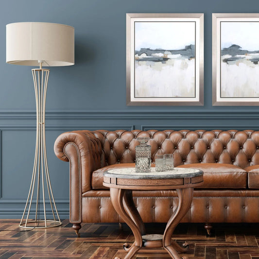 Brush Badlands Blue Framed Wall Art