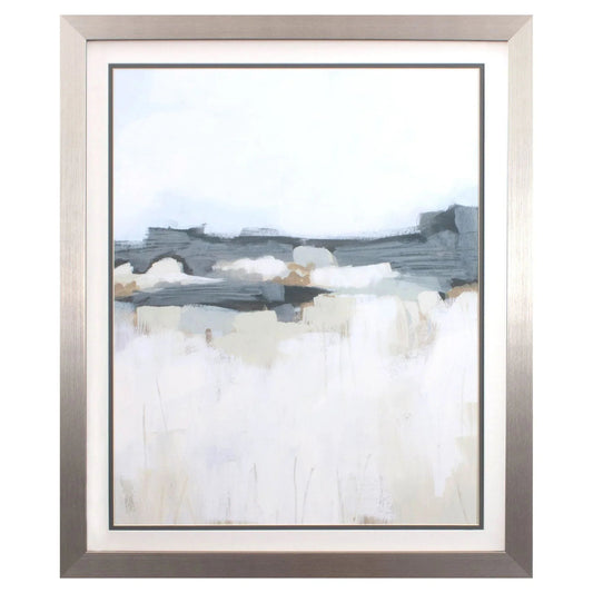 Brush Badlands Blue Framed Wall Art