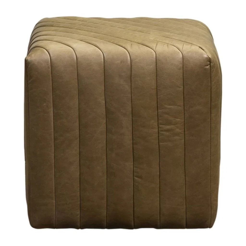Bryant Leather Finish Cube Ottoman - LOOMLAN - Ottomans