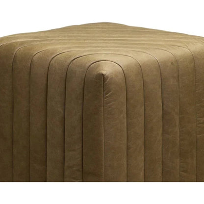 Bryant Leather Finish Cube Ottoman - LOOMLAN - Ottomans