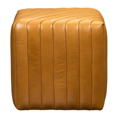 Bryant Leather Finish Cube Ottoman - LOOMLAN - Ottomans