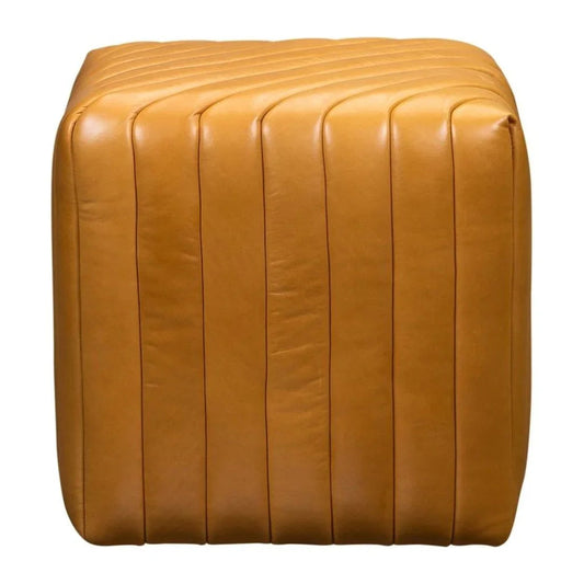 Bryant Leather Finish Cube Ottoman - LOOMLAN - Ottomans