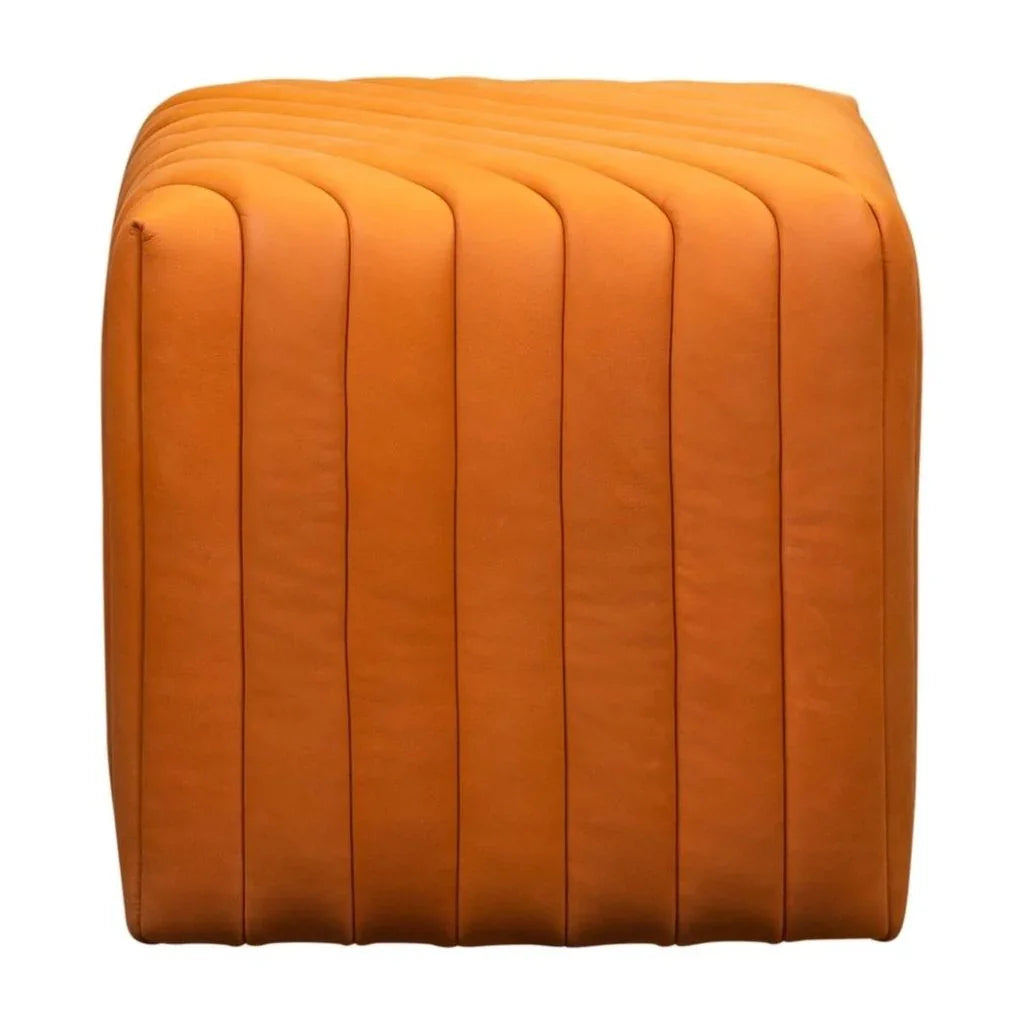 Bryant Leather Finish Cube Ottoman - LOOMLAN - Ottomans