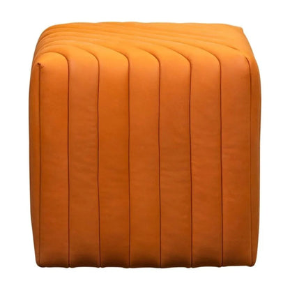 Bryant Leather Finish Cube Ottoman - LOOMLAN - Ottomans