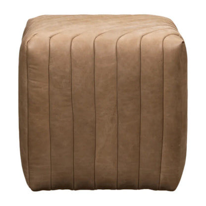 Bryant Leather Finish Cube Ottoman - LOOMLAN - Ottomans