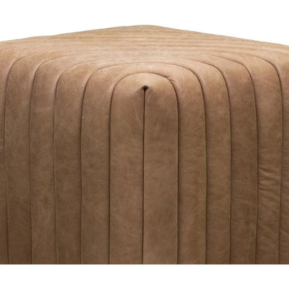 Bryant Leather Finish Cube Ottoman - LOOMLAN - Ottomans