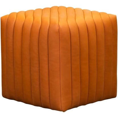 Bryant Leather Finish Cube Ottoman - LOOMLAN - Ottomans