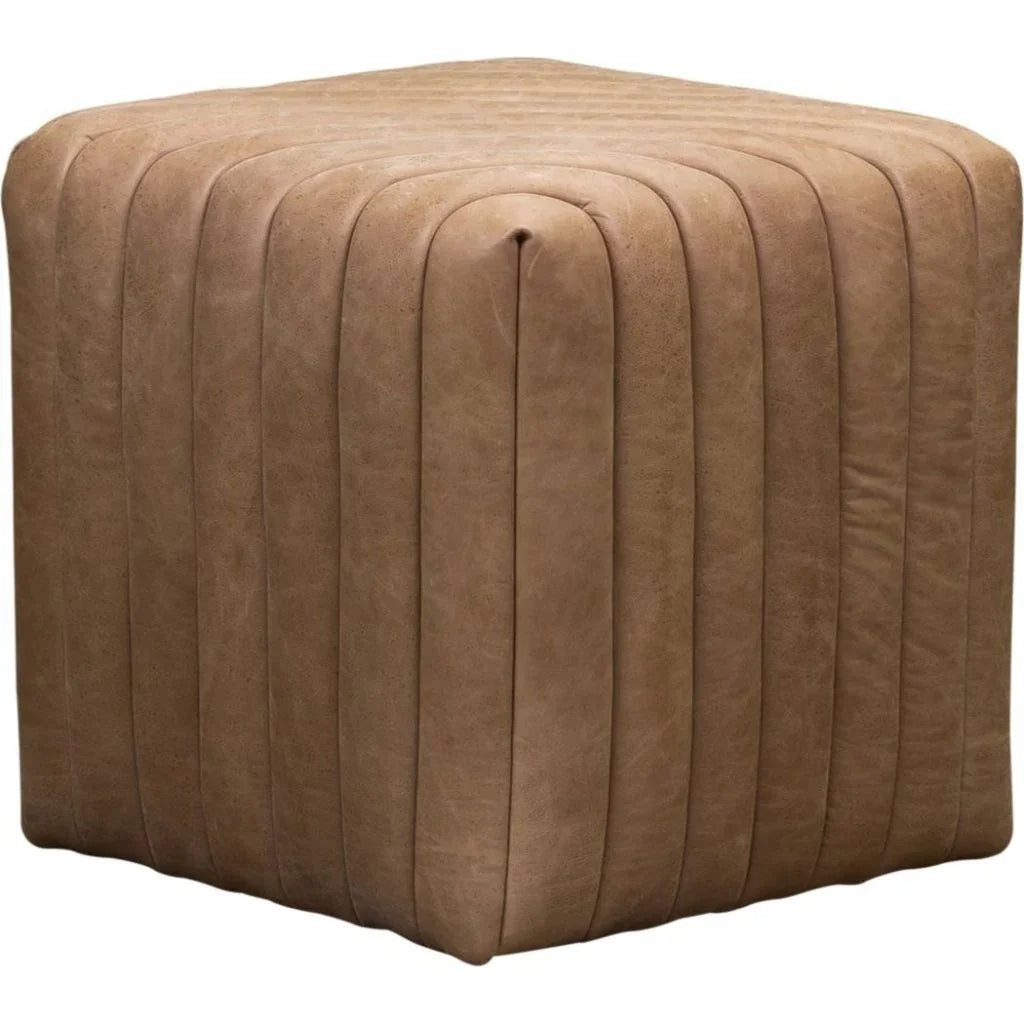 Bryant Leather Finish Cube Ottoman - LOOMLAN - Ottomans