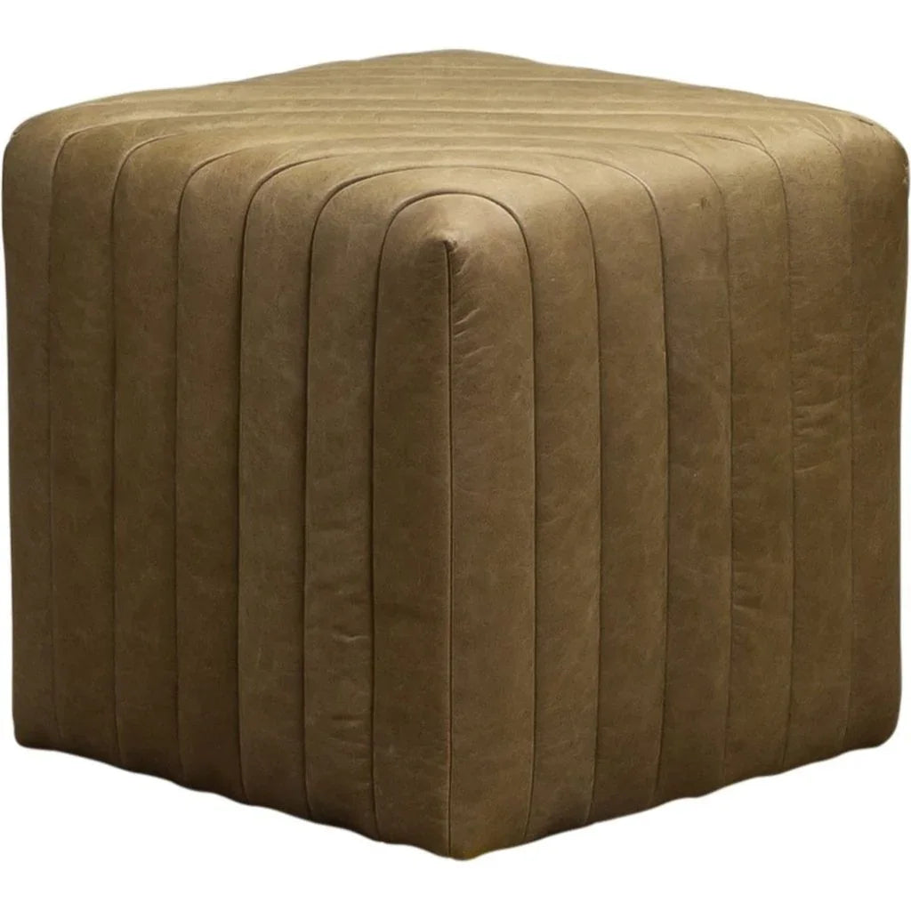 Bryant Leather Finish Cube Ottoman - LOOMLAN - Ottomans