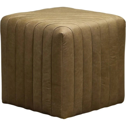 Bryant Leather Finish Cube Ottoman - LOOMLAN - Ottomans