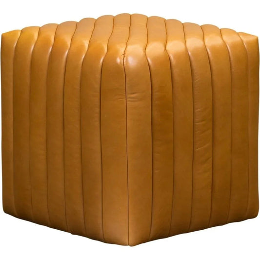 Bryant Leather Finish Cube Ottoman - LOOMLAN - Ottomans