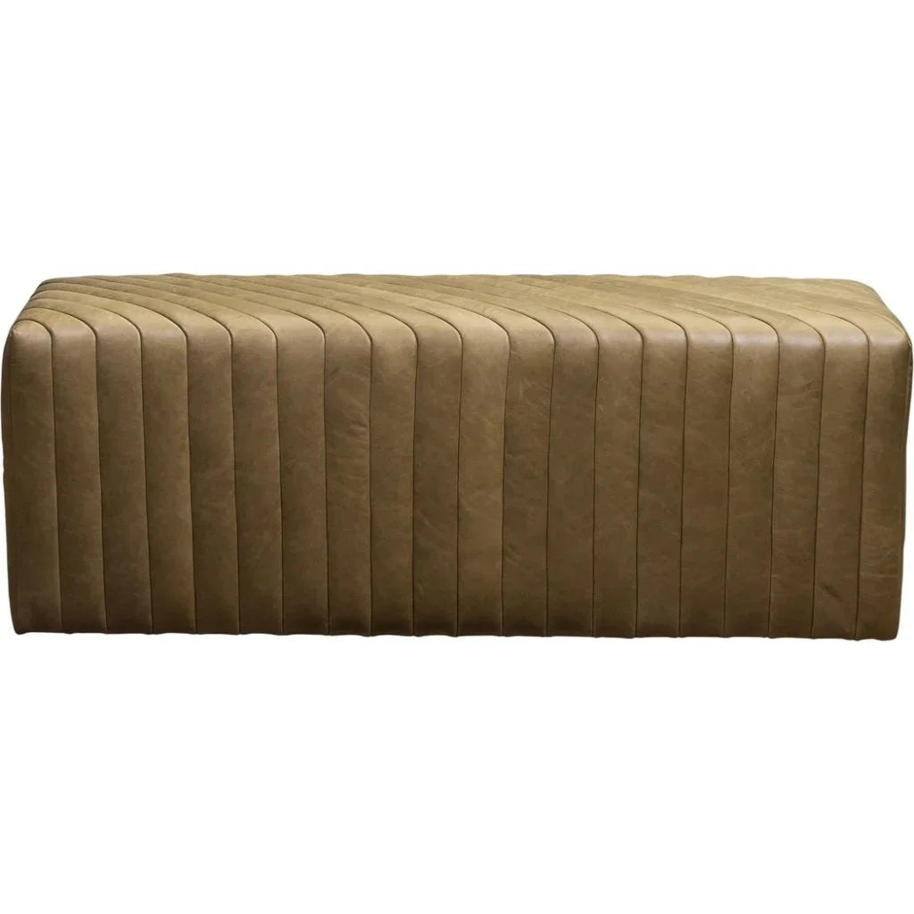 Bryant Leather Luxurious Bench Ottoman - LOOMLAN - Ottomans