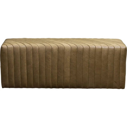 Bryant Leather Luxurious Bench Ottoman - LOOMLAN - Ottomans
