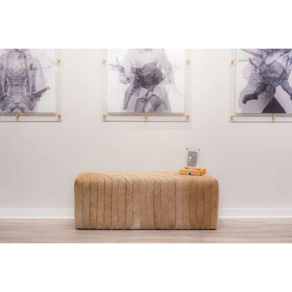 Bryant Leather Luxurious Bench Ottoman - LOOMLAN - Ottomans