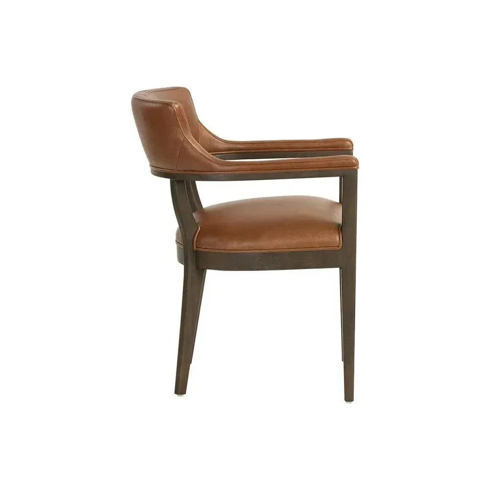 Brylea Leather Dining Armchair - LOOMLAN - SUNPAN - Dining Chairs