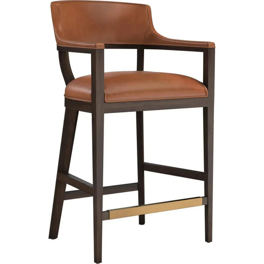 Brylea Leather Modern Barstool - LOOMLAN - SUNPAN - Bar Stools