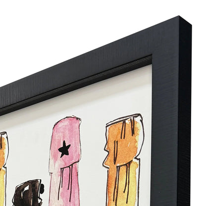 Bubbly Glass Front Multi Framed Wall Art 2PC