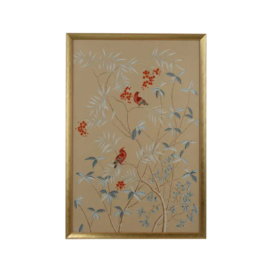 Buckhead Panel Hand Painted Artwork-Framed Wall Art-Chelsea House-Red Cockatoo II-LOOMLAN