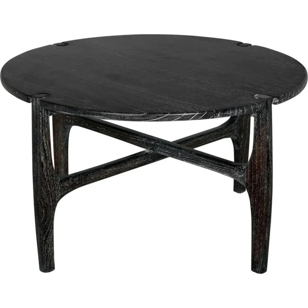 Bucks Wood Black Round Coffee Table - LOOMLAN - Noir - Coffee Tables