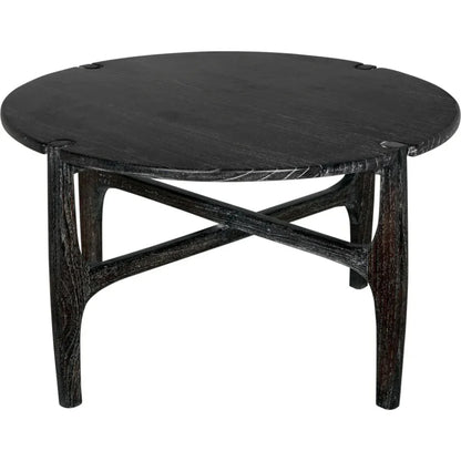 Bucks Wood Black Round Coffee Table - LOOMLAN - Noir - Coffee Tables
