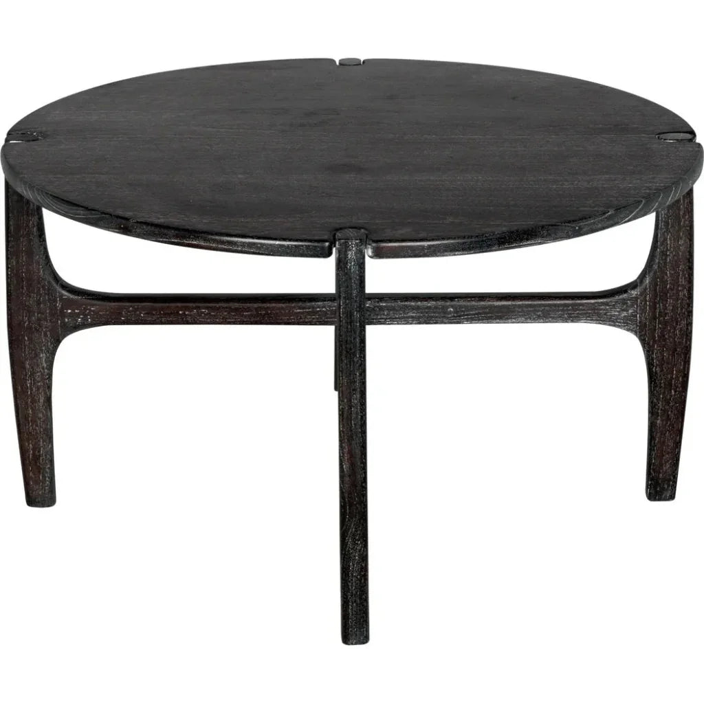 Bucks Wood Black Round Coffee Table - LOOMLAN - Noir - Coffee Tables