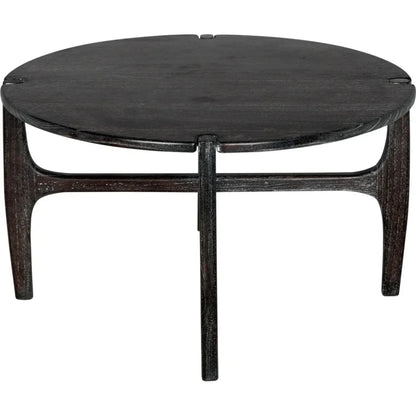 Bucks Wood Black Round Coffee Table - LOOMLAN - Noir - Coffee Tables