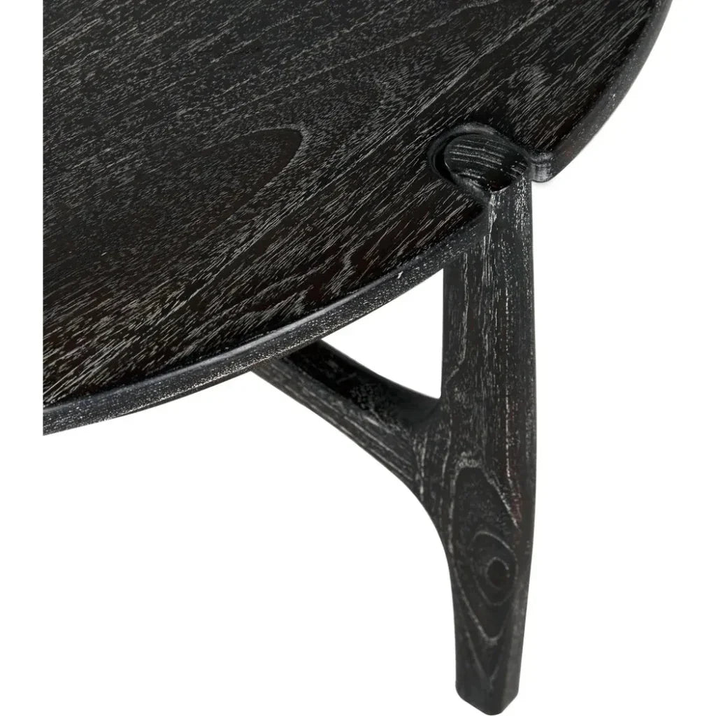 Bucks Wood Black Round Coffee Table - LOOMLAN - Noir - Coffee Tables