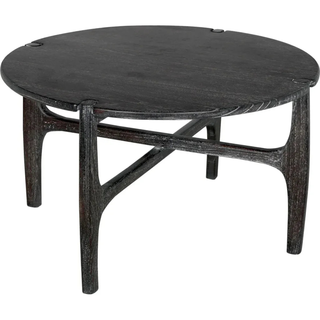 Bucks Wood Black Round Coffee Table - LOOMLAN - Noir - Coffee Tables