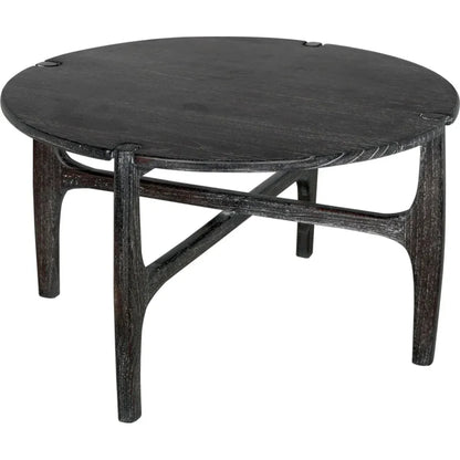 Bucks Wood Black Round Coffee Table - LOOMLAN - Noir - Coffee Tables