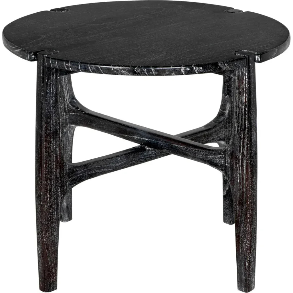 Bucks Wood Black Round Side Table - LOOMLAN - Noir - Side Tables