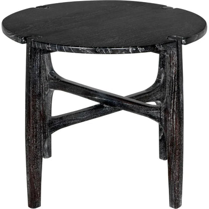 Bucks Wood Black Round Side Table - LOOMLAN - Noir - Side Tables