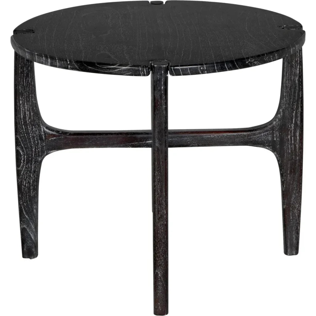 Bucks Wood Black Round Side Table - LOOMLAN - Noir - Side Tables